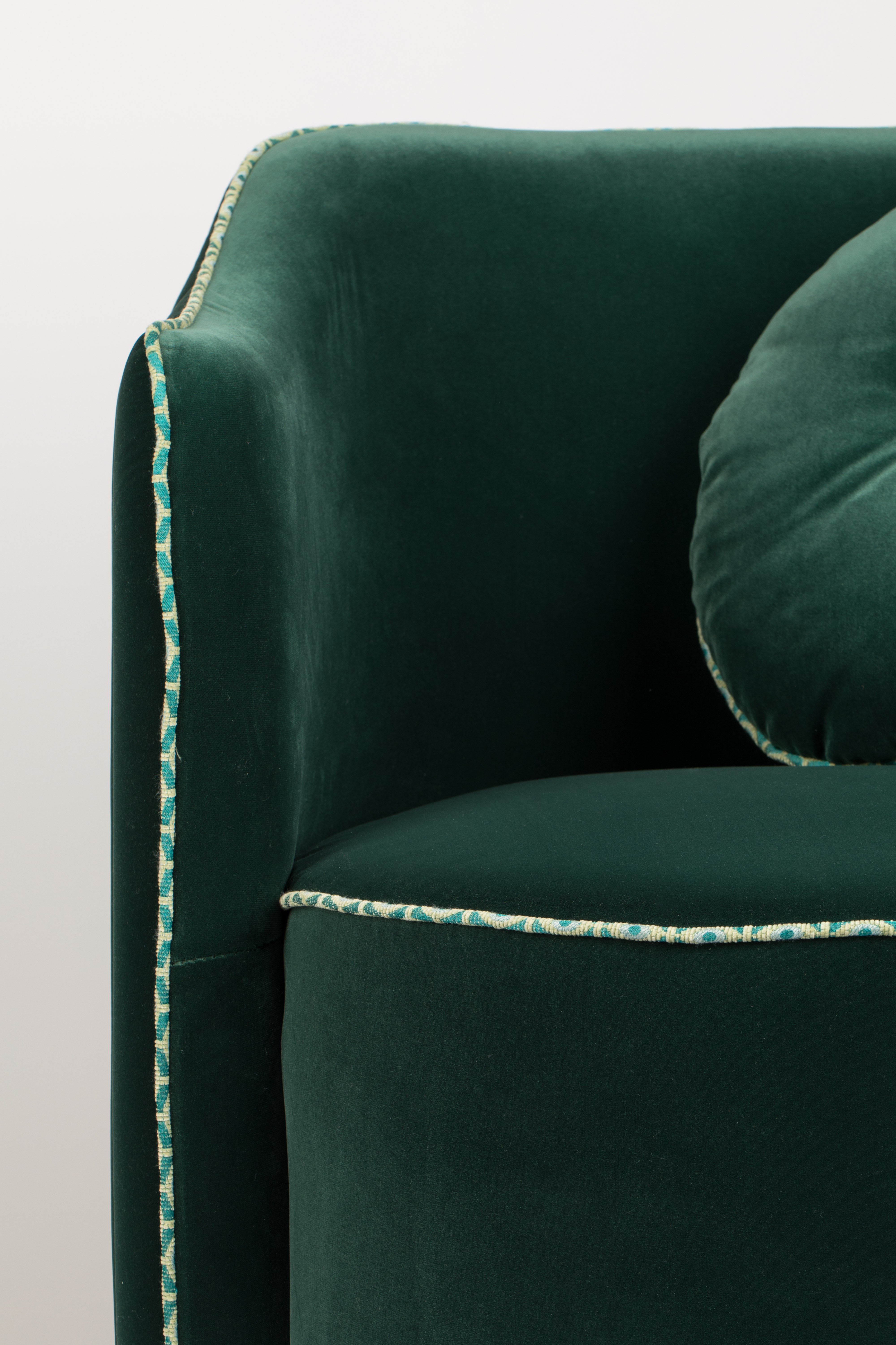 Bold Monkey Sassy Granny Dark Green Velvet Armchair